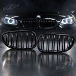 bmw e60 siyah parlak panjur böbrek set
